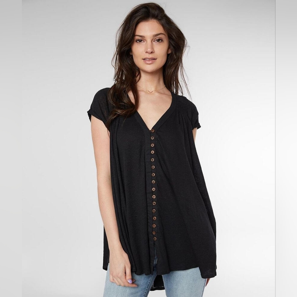 Free People Highland Top in Black